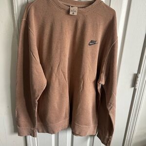 Nike Men's Speckled Dusty Pink Crewneck Sweatshirt